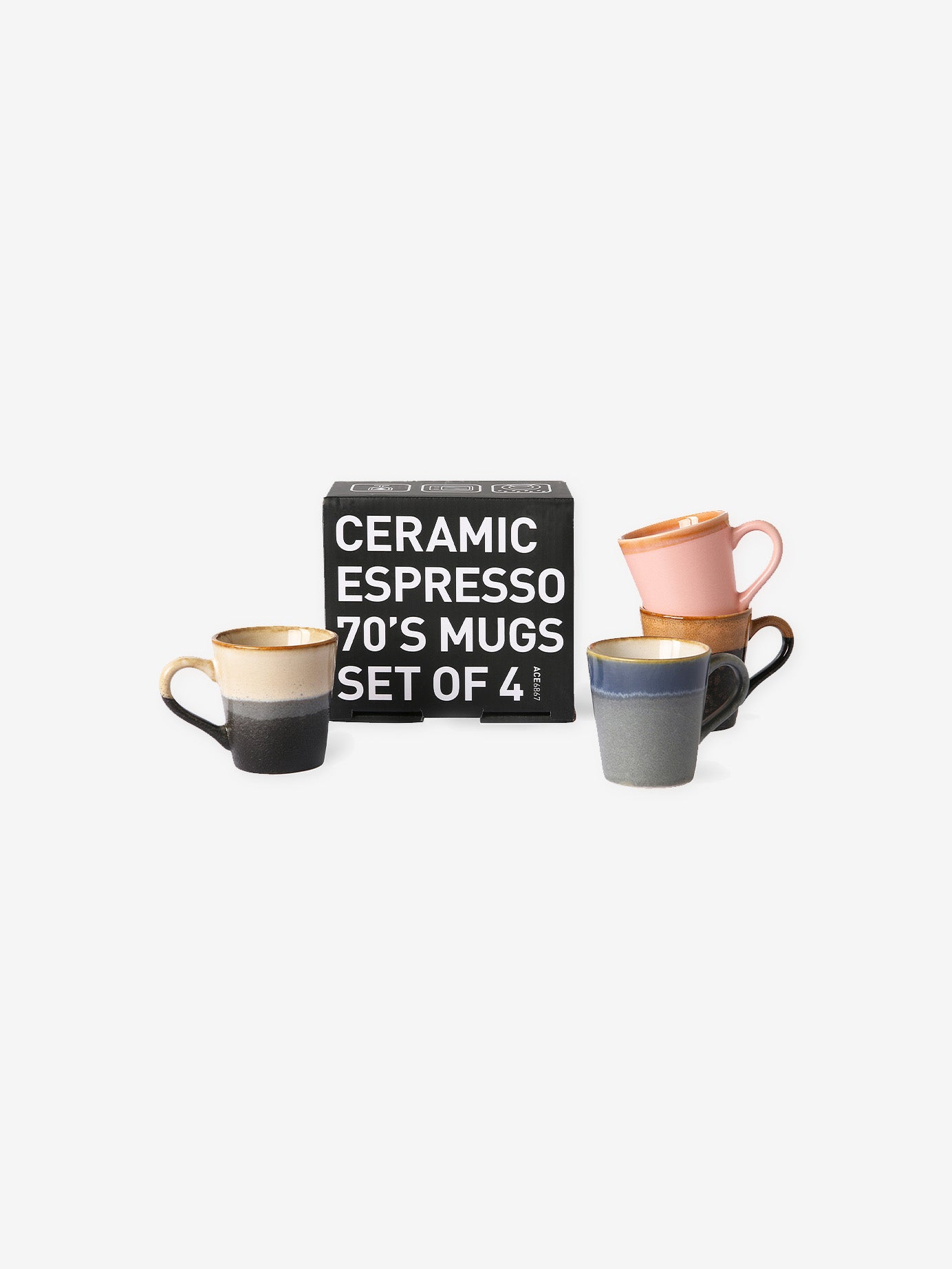 70s ceramics - Espresso Becher Polaris (4er-Set)