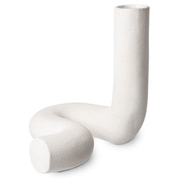 HK objects - Gedrehte Keramik Vase - Matt/Weiß