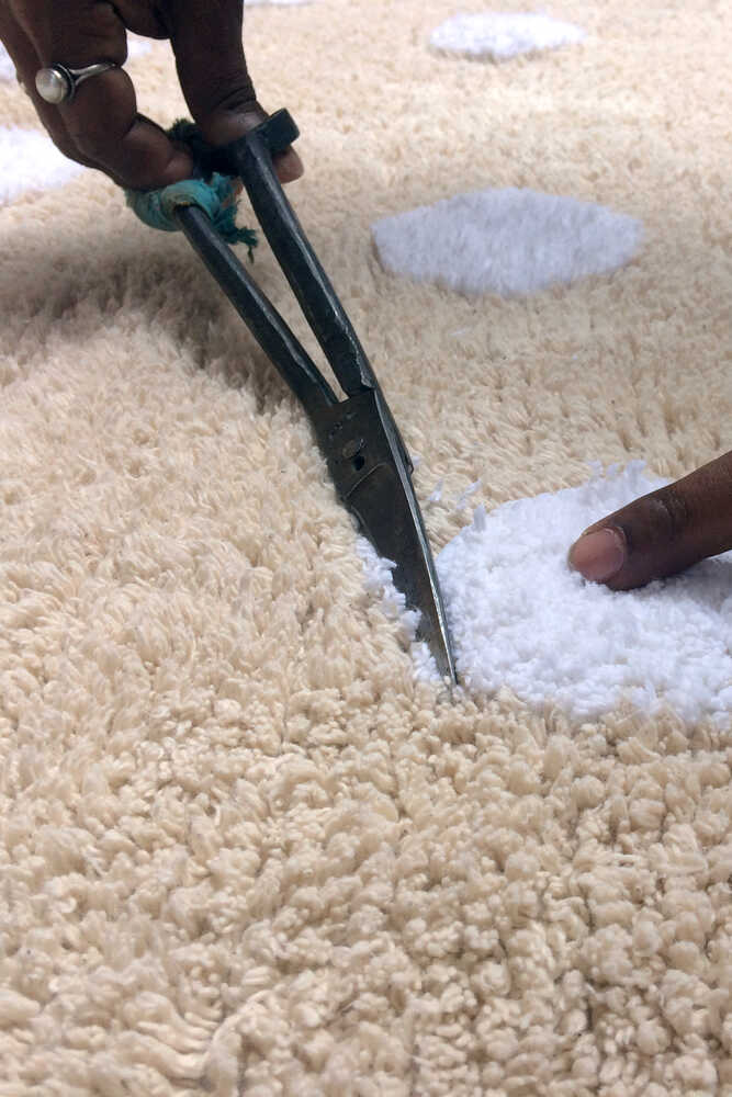 Waschbarer Teppich POLKA DOTS BEIGE