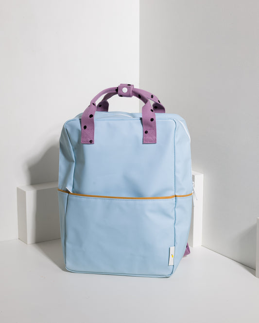 Large Backpack Freckles - Sky Blue - Pirate Purple - Caramel Fudge