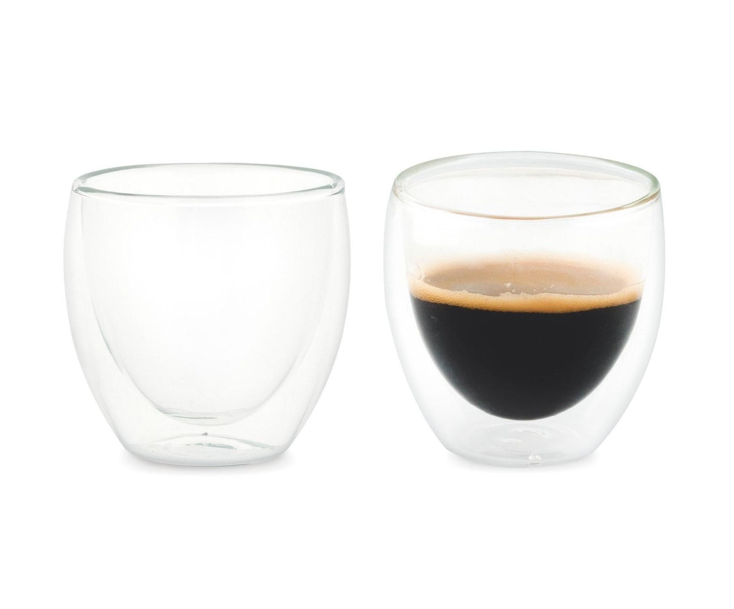 Set aus zwei Doppelglasgläsern - Espresso
