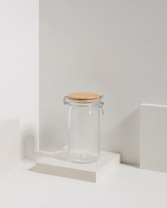Clipverschlussglas mit Holzdeckel 1000 ml